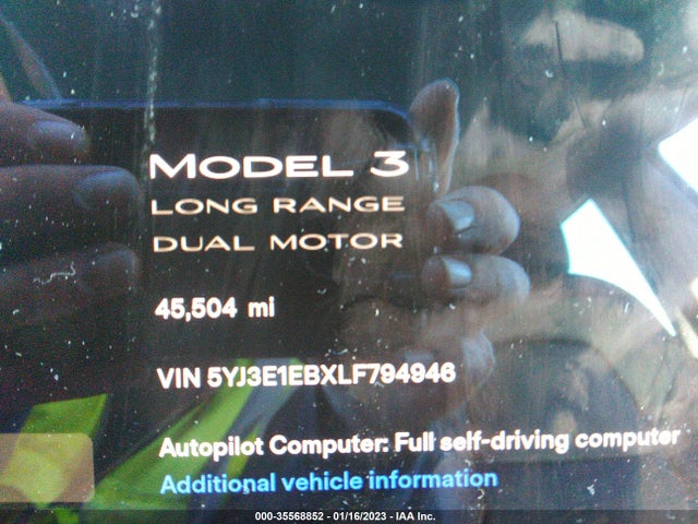 Tesla Model 3 Long Range 2020 5YJ3E1EBXLF794946 Image 9