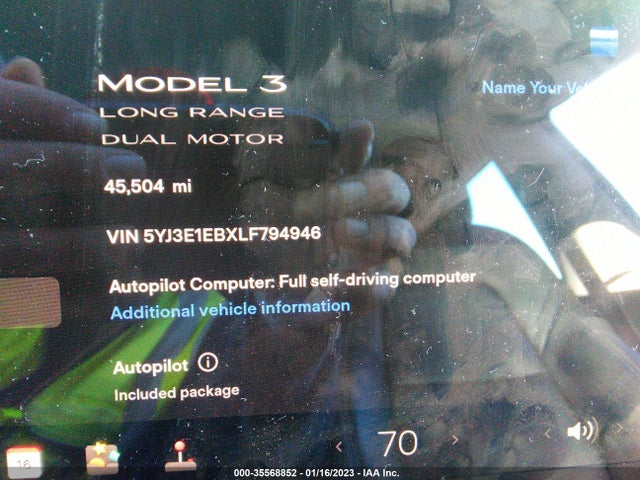 Tesla Model 3 Long Range 2020 5YJ3E1EBXLF794946 Image 11