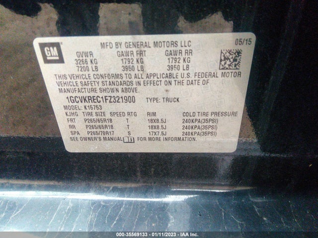 Chevrolet Silverado 1500 Lt 2015 1GCVKREC1FZ321900 Image 10