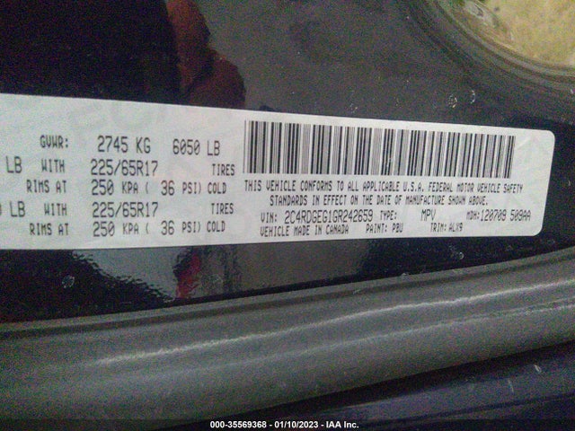 Dodge Grand Caravan R/t 2016 2C4RDGEG1GR242659 Image 9