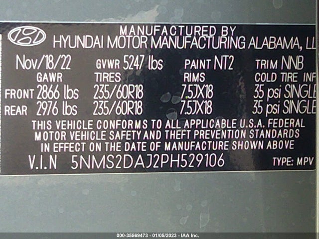 2023 Hyundai Santa Fe, VIN: 5NMS2DAJ2PH529106