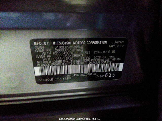 Mitsubishi Outlander 2022 JA4J4VA84NZ079194 Image 10