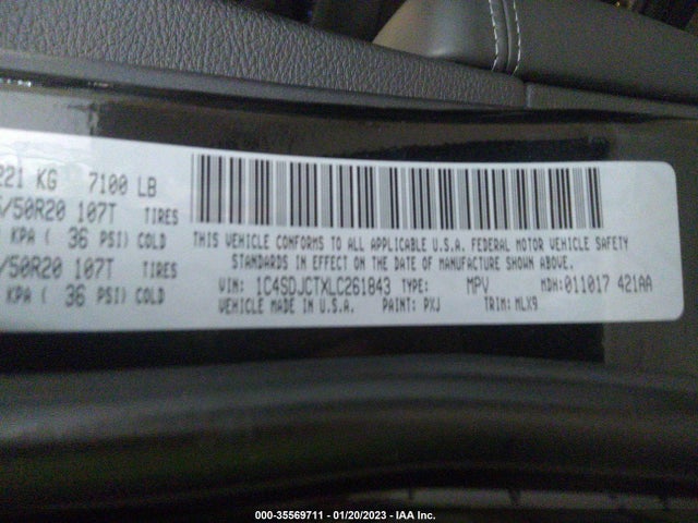 2020 Dodge Durango, VIN: 1C4SDJCTXLC261843