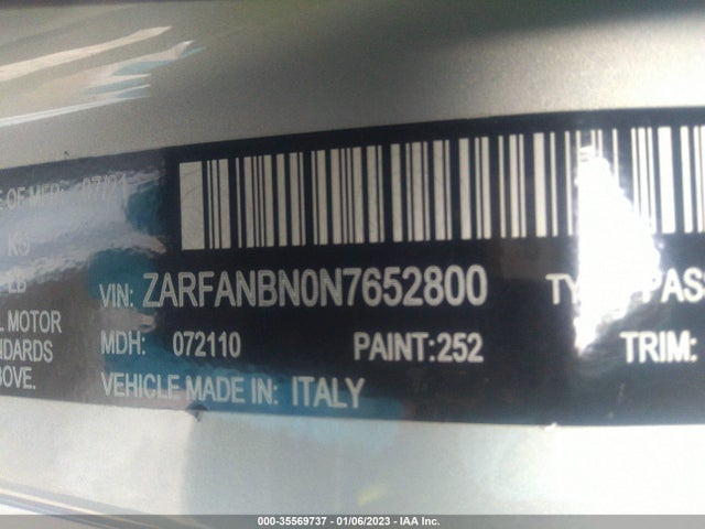 2022 Alfa Romeo Giulia, VIN: ZARFANBN0N7652800