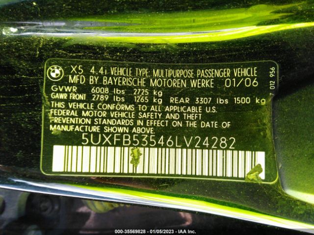 5UXFB53546LV24282 BMW X5 4.4I