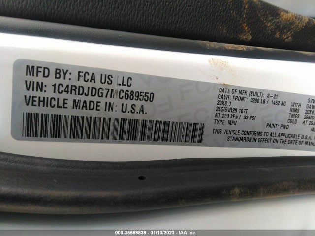 Dodge Durango Gt Plus 2021 1C4RDJDG7MC689550 Image 9
