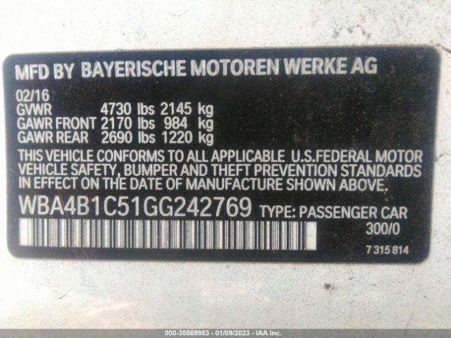 WBA4B1C51GG242769 BMW 4 Series 435i