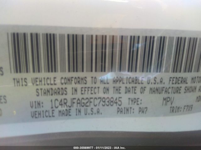 1C4RJFAG2FC793845 Jeep Grand Cherokee Laredo