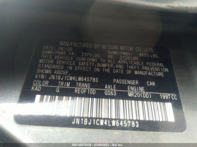 JN1BJ1CW4LW645783 Nissan Rogue Sport S