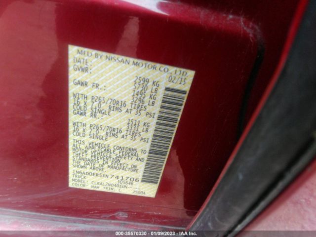 1N6AD0ER5FN741706 Nissan Frontier S/sv/desert Runner/sl