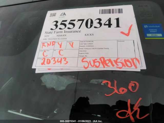 3N1CP5DV7LL524364 Nissan KICKS SR