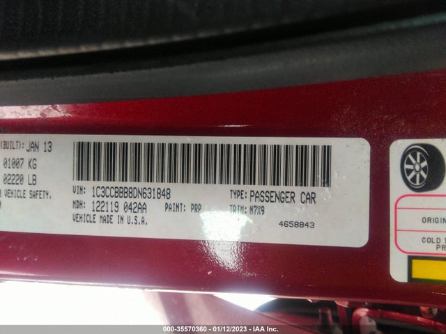1C3CCBBB8DN631848 Chrysler 200 Touring