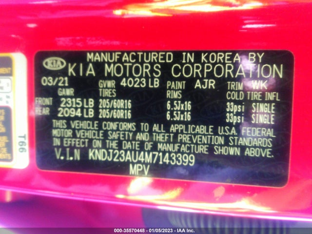 2021 Kia Soul, VIN: KNDJ23AU4M7143399