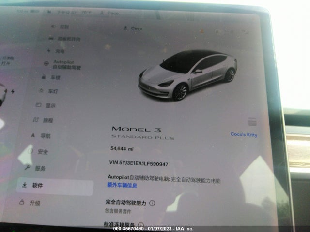 Tesla Model 3 Standard Range 2020 5YJ3E1EA1LF590947 Image 7
