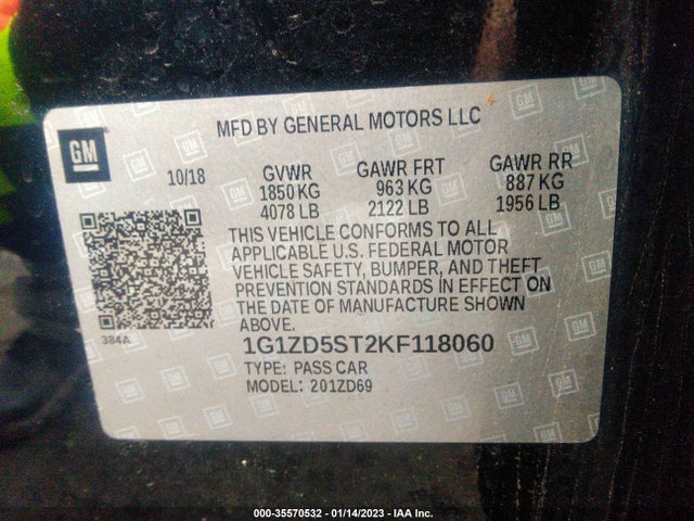 Chevrolet MALIBU LT 2019 1G1ZD5ST2KF118060 Image 11