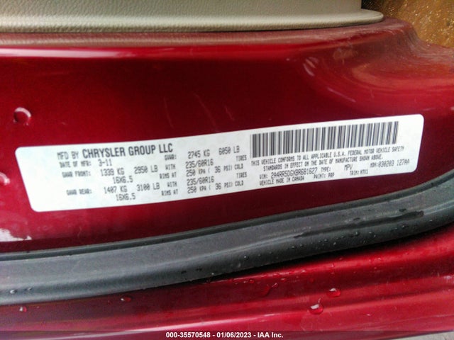 2A4RR5DGXBR681627 Chrysler Town & Country Touring