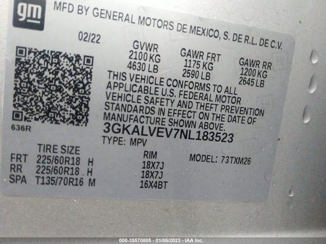 2022 GMC Terrain, VIN: 3GKALVEV7NL183523