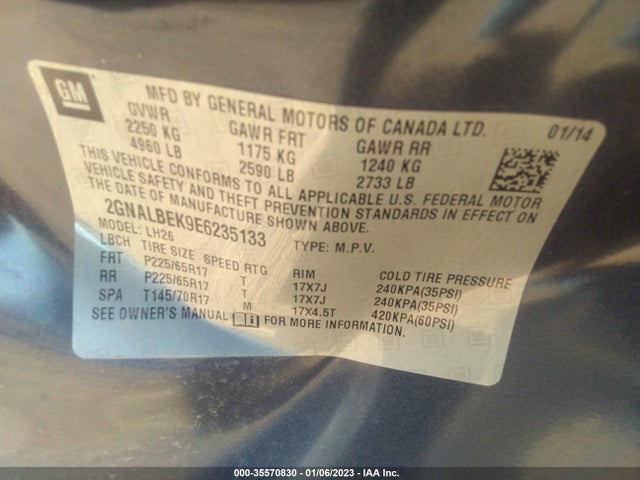 Chevrolet EQUINOX LT 2014 2GNALBEK9E6235133 Image 10