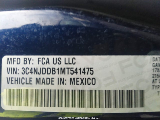 2021 Jeep Compass, VIN: 3C4NJDDB1MT541475