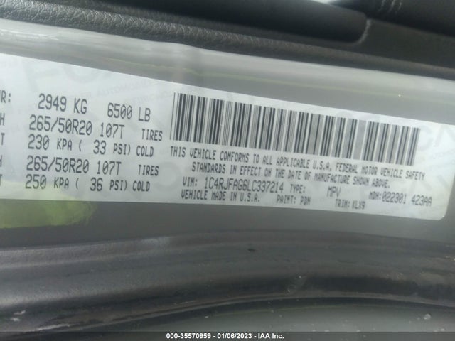 Jeep Grand Cherokee Altitude 2020 1C4RJFAG6LC337214 Image 9