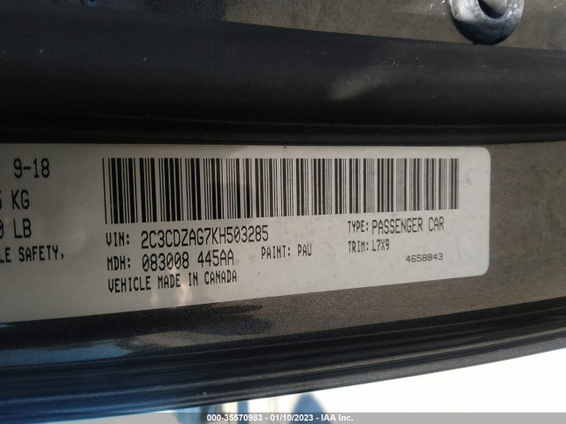 Dodge Challenger Sxt 2019 2C3CDZAG7KH503285 Image 11