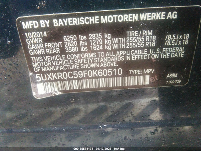 2015 BMW X5, VIN: 5UXKR0C59F0K60510