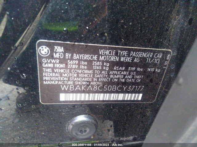 BMW 7 Series 750i 2011 WBAKA8C50BCY37177 Image 10
