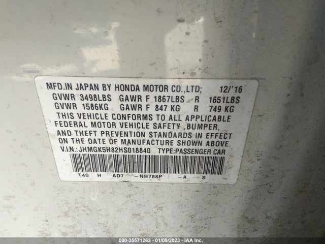 Honda Fit Ex-l 2017 JHMGK5H82HS018840 Image 9