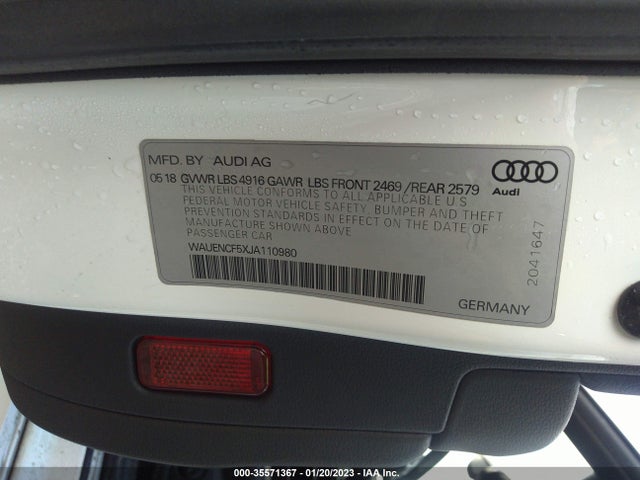 WAUENCF5XJA110980 Audi A5 Sportback Premium Plus