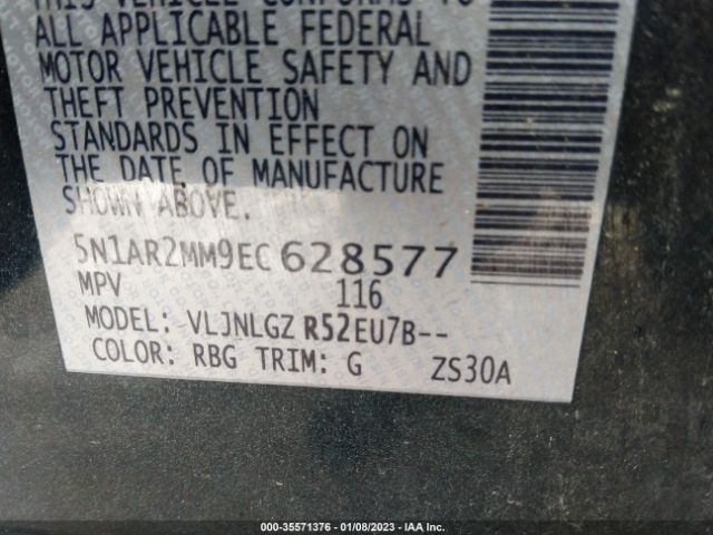 5N1AR2MM9EC628577 Nissan Pathfinder Sl