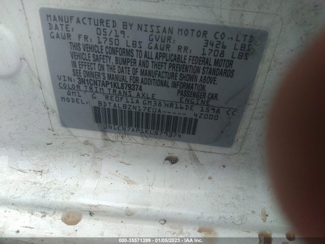 2019 Nissan Versa, VIN: 3N1CN7AP1KL879374