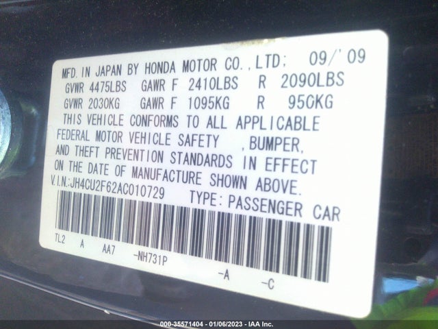 Acura TSX 2010 JH4CU2F62AC010729 Image 9