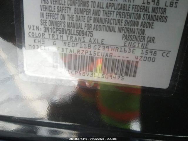 3N1CP5BV3LL509475 Nissan KICKS S