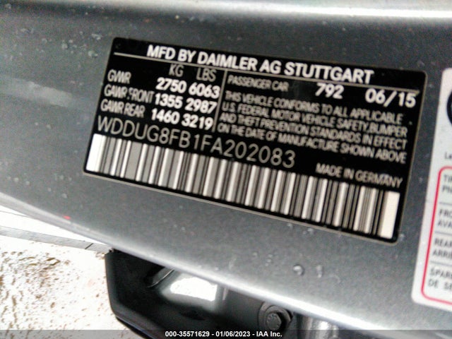 2015 Mercedes-Benz S-Class, VIN: WDDUG8FB1FA202083