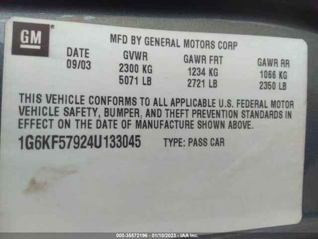 1G6KF57924U133045 Cadillac DEVILLE DTS