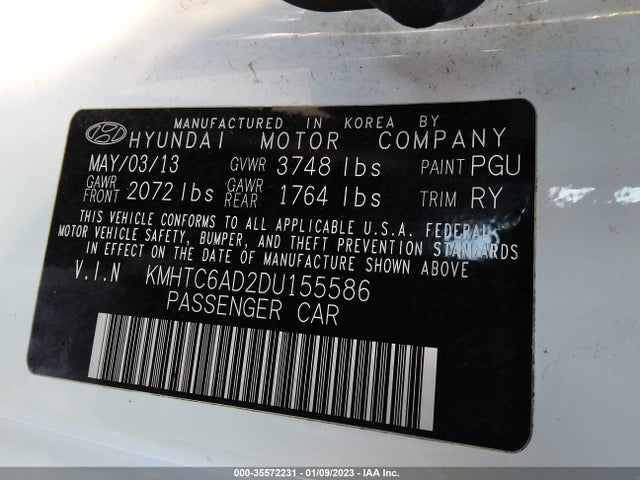 Hyundai Veloster W/black Int 2013 KMHTC6AD2DU155586 Image 10