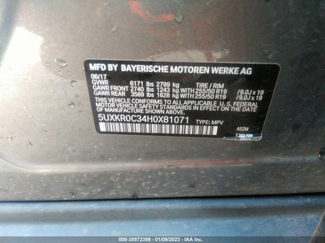 2017 BMW X5, VIN: 5UXKR0C34H0X81071