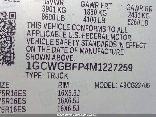 Chevrolet EXPRESS CARGO VAN 2021 1GCWGBFP4M1227259 Image 9