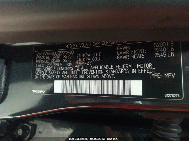 Volvo Xc60 3.2l 2011 YV4940DL0B2212403 Image 11