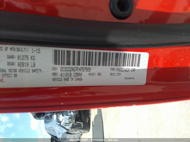 2015 Dodge Challenger, VIN: 2C3CDZAG7FH757925