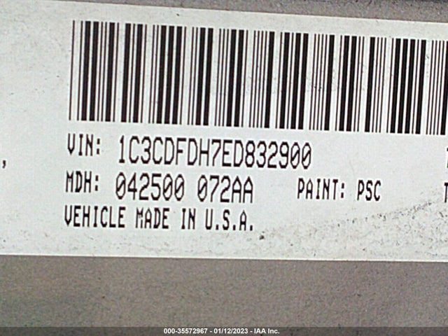 2014 Dodge Dart, VIN: 1C3CDFDH7ED832900