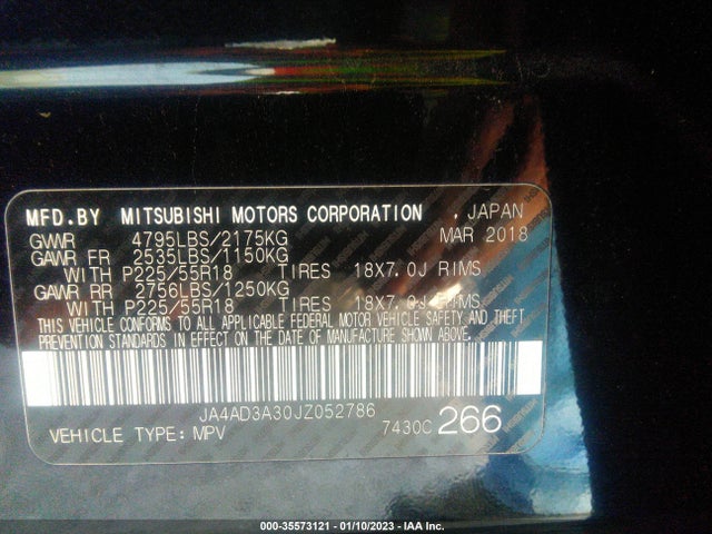 JA4AD3A30JZ052786 Mitsubishi Outlander Se/sel/le