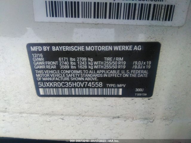 5UXKR0C35H0V74558 BMW X5 Xdrive35i