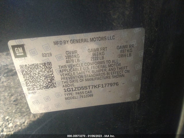 Chevrolet MALIBU LT 2019 1G1ZD5ST7KF177976 Image 9