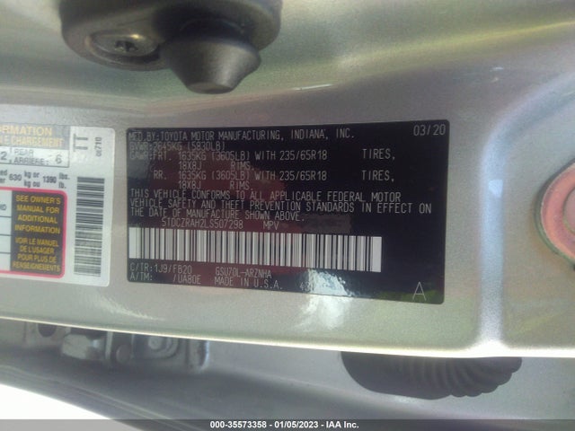 2020 Toyota Highlander, VIN: 5TDCZRAH2LS507298