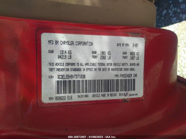 3C3EL55H9VT571638 Chrysler Sebring Jxi