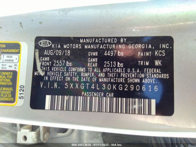 5XXGT4L30KG290616 KIA Optima Lx