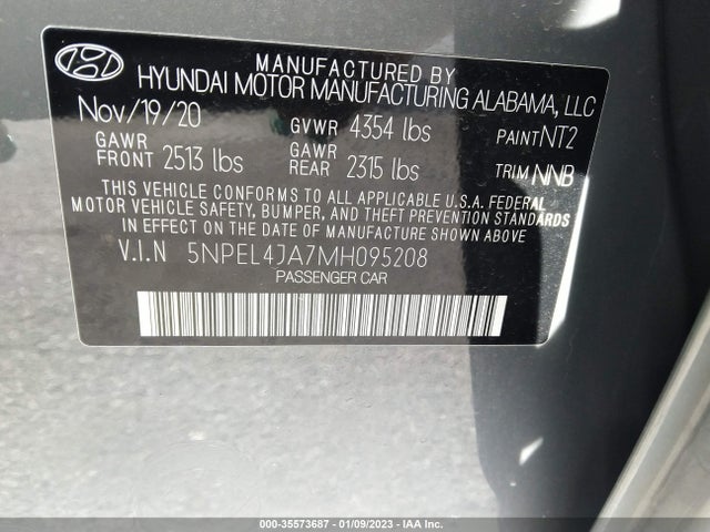 Hyundai SONATA SEL 2021 5NPEL4JA7MH095208 Image 10