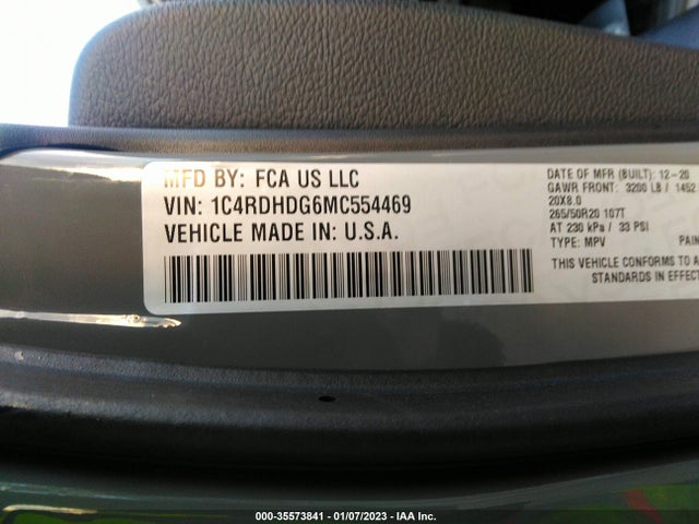 Dodge DURANGO GT 2021 1C4RDHDG6MC554469 Image 9