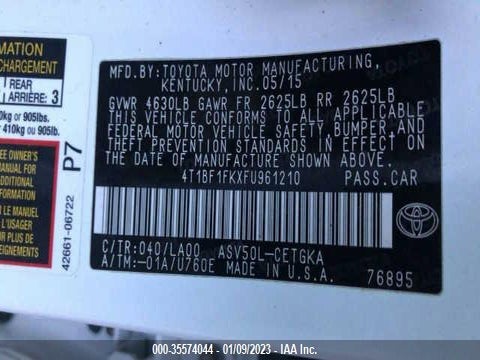 Toyota Camry 2015 4T1BF1FKXFU961210 Image 21